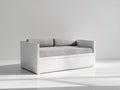 Sofás cama de madera 205x95x82 cm - Blanco y gris claro - Cama nido inferior y diseño minimalista