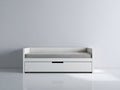 Sofás cama de madera 200 x 90 x 82 cm - blanco y gris claro - diseño moderno con cama extraíble inferior