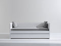 Sofás cama de madera 200 x 100 x 88 cm - blanco y gris - diseño moderno con 2 cajones inferiores