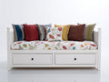 Sofás cama de madera 205x100x90 cm - blanco y multicolor - 2 cajones de almacenamiento y diseño clásico