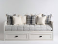 Sofás cama de madera 200 x 90 x 85 cm - blanco y gris claro - diseño funcional con 2 cajones inferiores