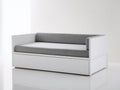 Sofás cama de madera 205x95x82 cm - Blanco y gris - Cama nido inferior y diseño minimalista